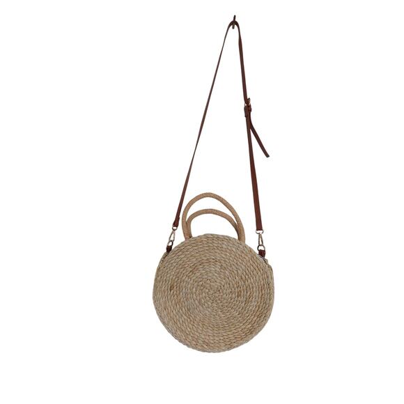 Nordstrom straw raffia circular handbag purse crossbody shoulder bag boho - Picture 1 of 8
